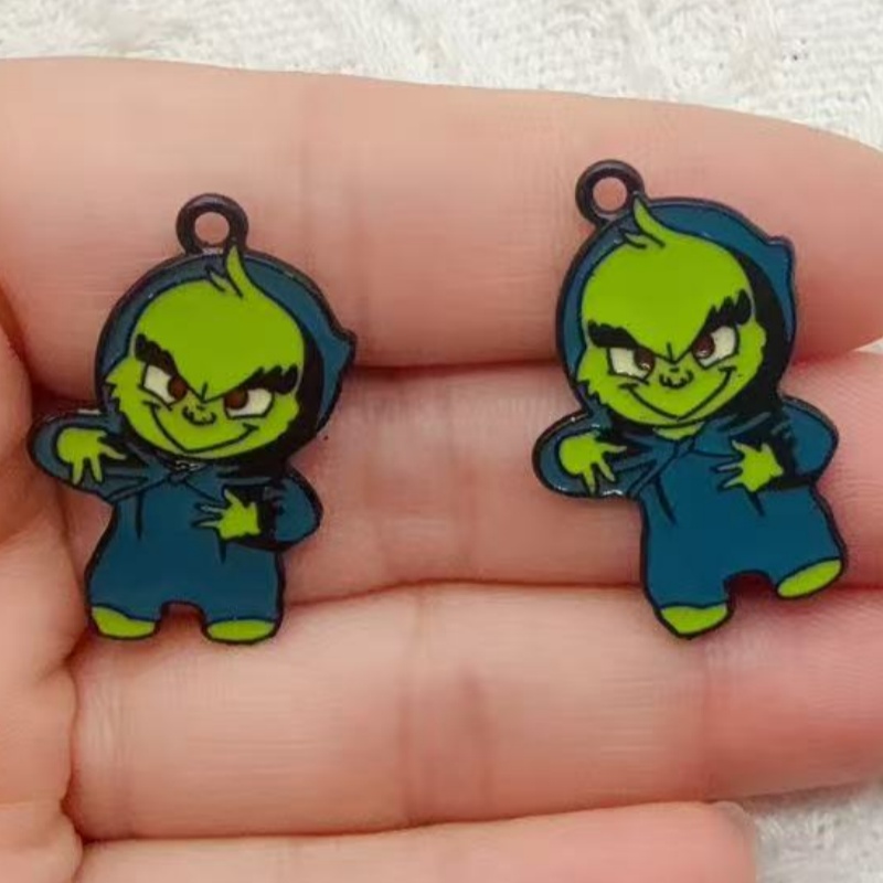 10pcs alloy drip oil cartoon C - Jewelry Making Accessories 评论和价格
