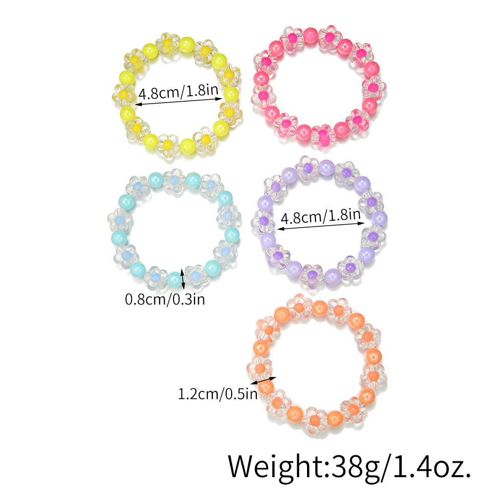 5Pcs/Set Colorful Beads Flower - Jewelry Making Kits For Girls 评论和价格