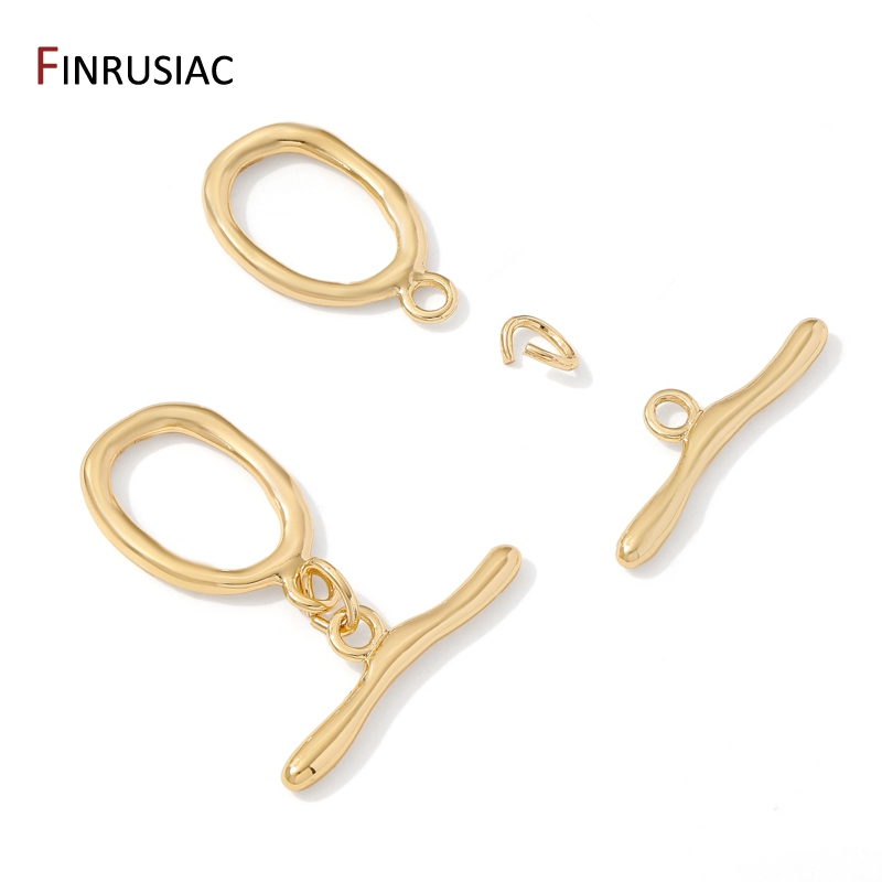 18K Gold Plated Brass Oval/Hea - Toggle Clasp Gold 评论和价格