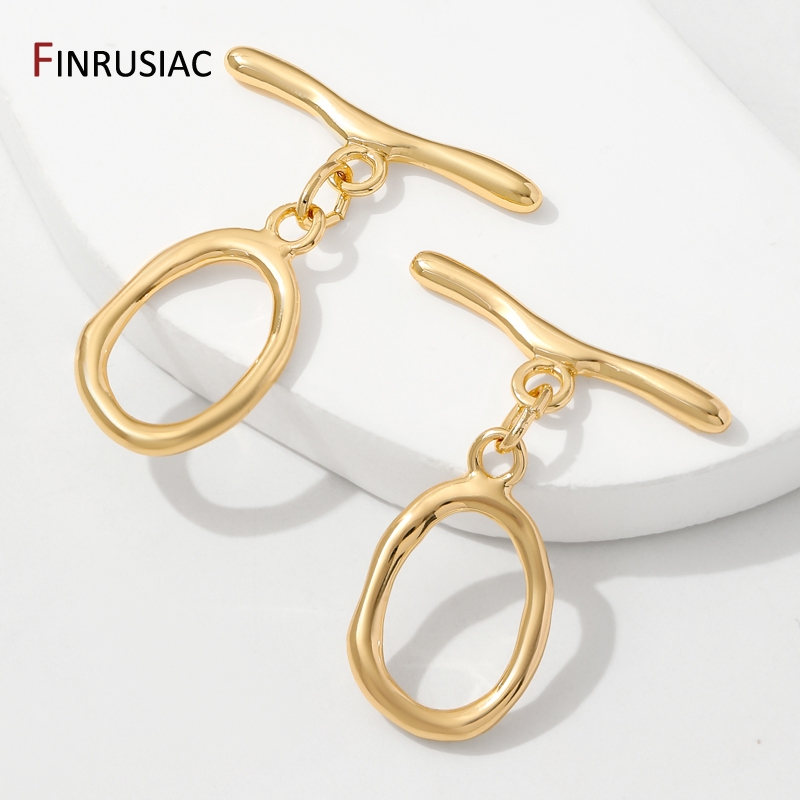 18K Gold Plated Brass Oval/Hea - Toggle Clasp Gold 评论和价格