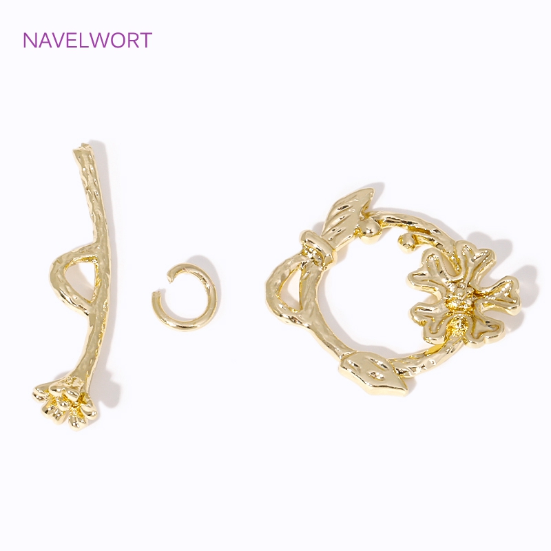 Trendy 18K Gold Plated Flower  - Toggle Clasp Gold 评论和价格