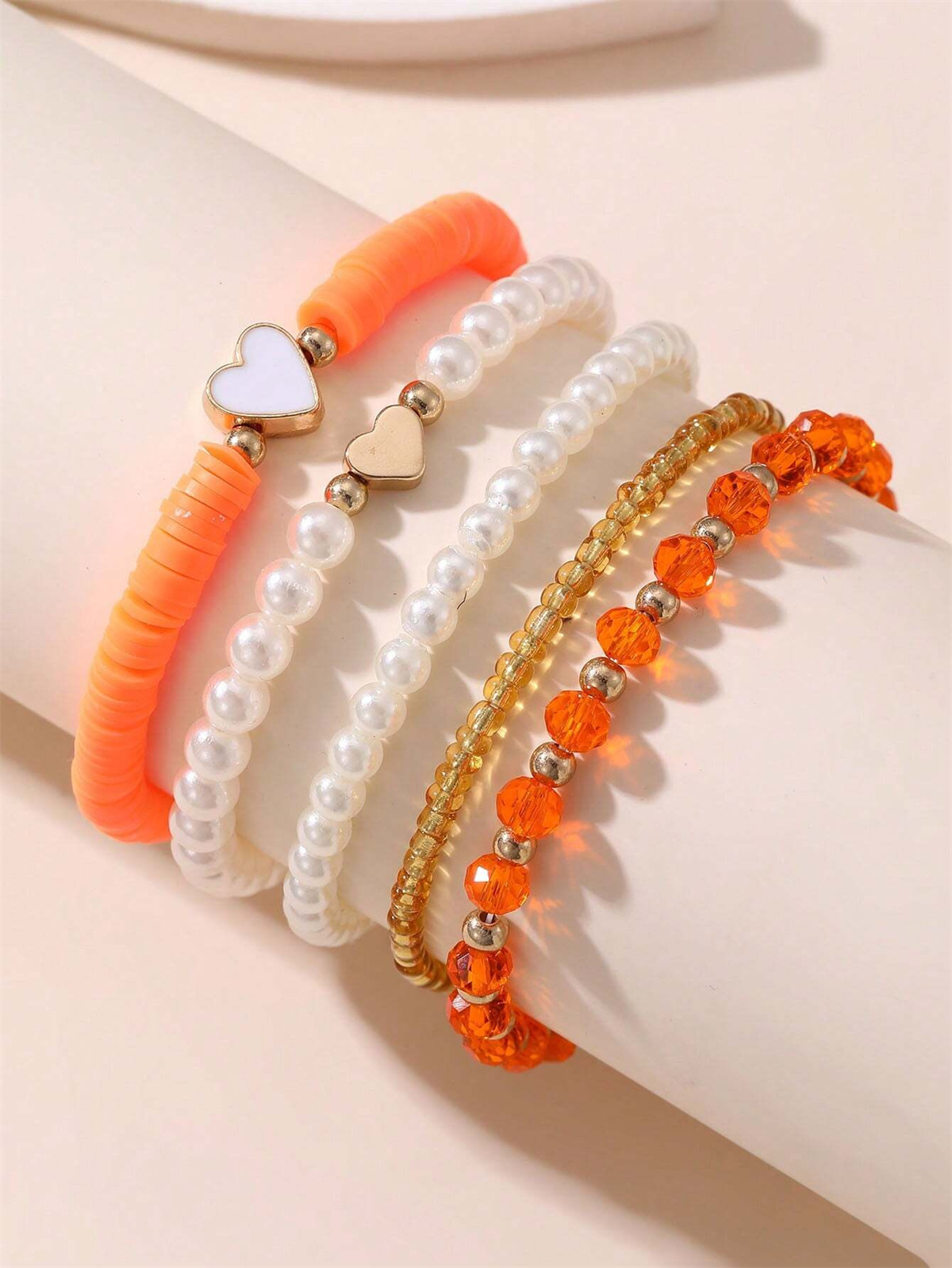 5pcs Pink Heart Kids Bracelets - Jewelry Making Kits For Girls 评论和价格