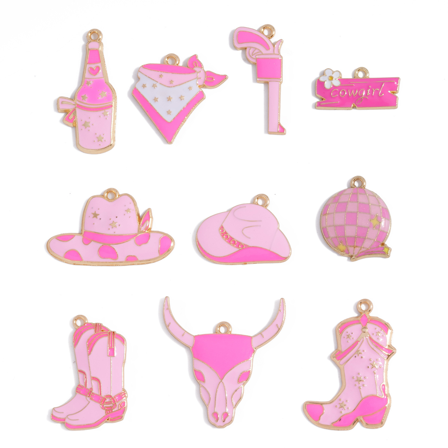 Cowboy Cowgirl Enamel Charms A - Jewelry Making Event 评论和价格