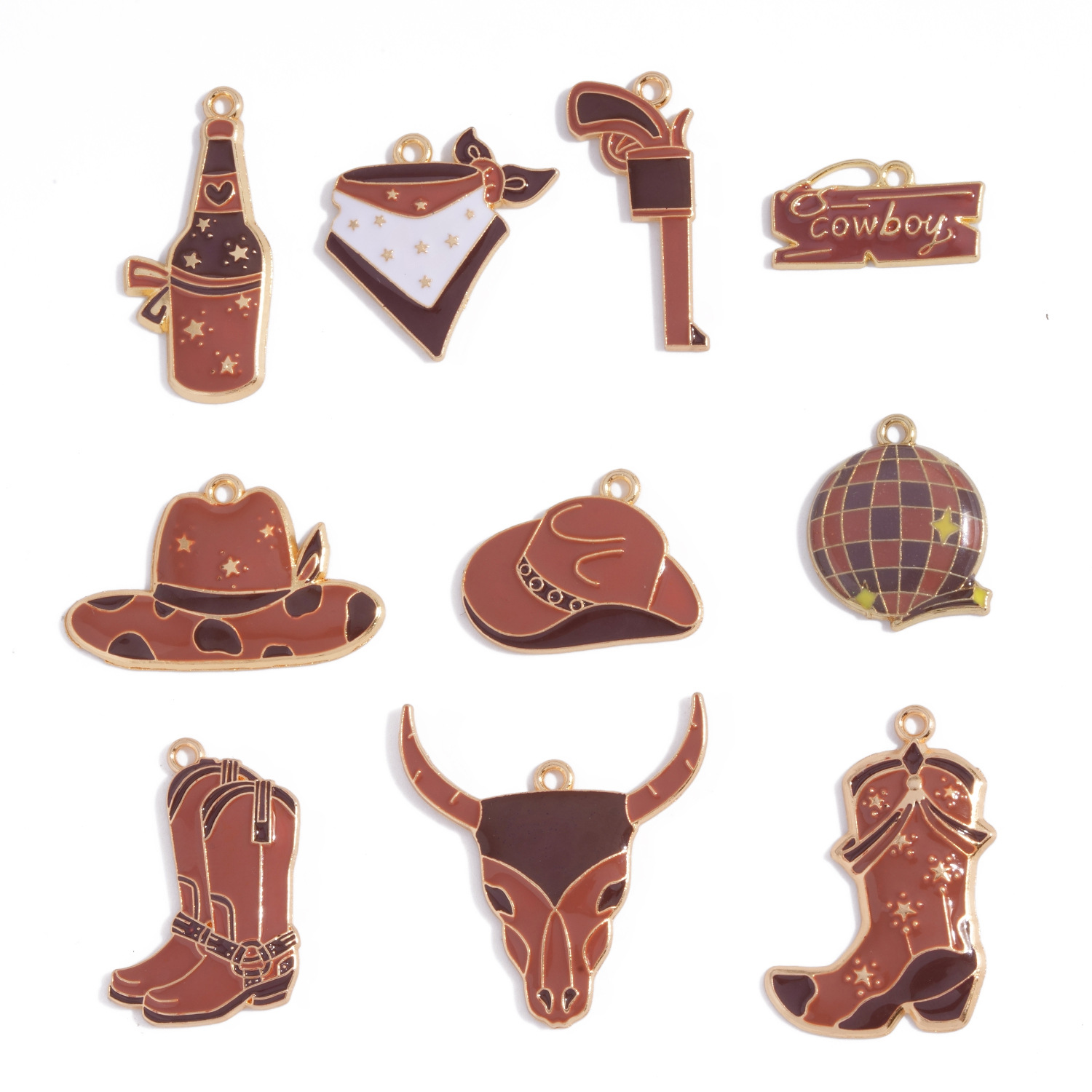 Cowboy Cowgirl Enamel Charms A - Jewelry Making Event 评论和价格