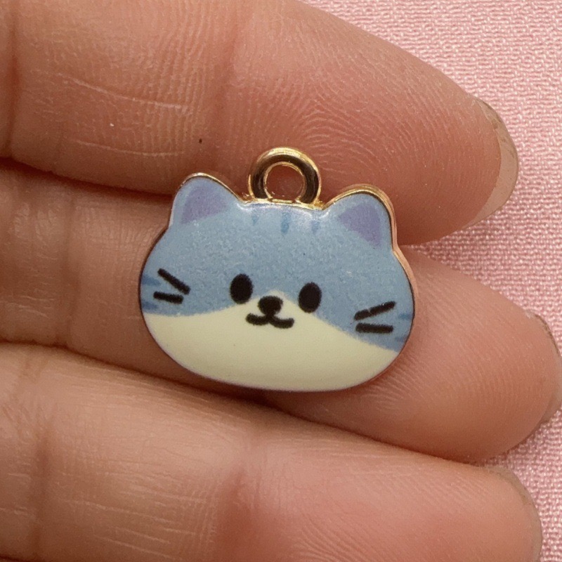 12pcs Printed Cat Head Alloy D - Jewelry Making Accessories 评论和价格