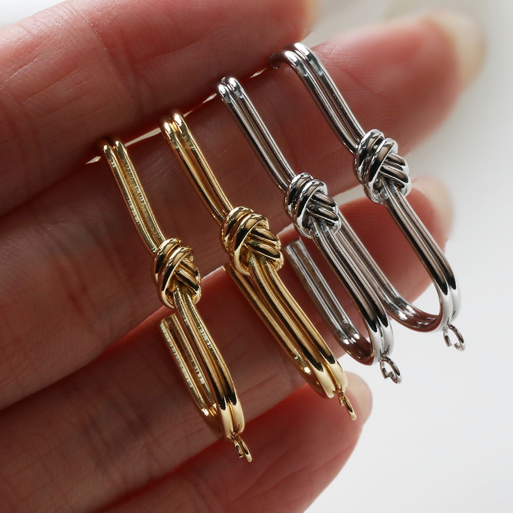 2PCS Dainty U-shaped Knotted E - Jewelry Making Knots 评论和价格